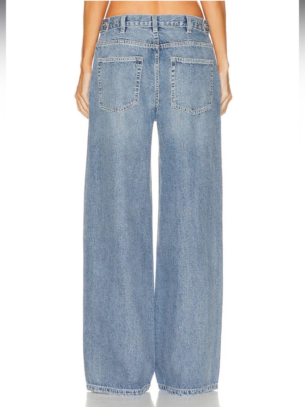 GRLFRND x Maggie MacDonald The Leigh Mid Rise Denim Trouser Wide Leg Jeans XS - Picture 6 of 11